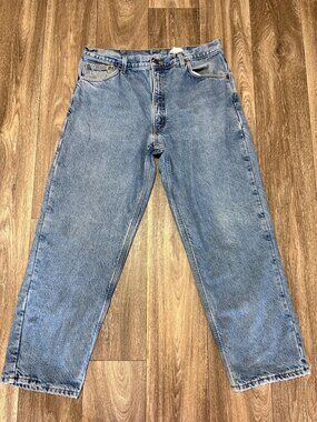 VINTAGE CARHARTT FLANNEL LINED DENIM JEANS MENS SIZE 38X30 USA OUTDOOR WORK